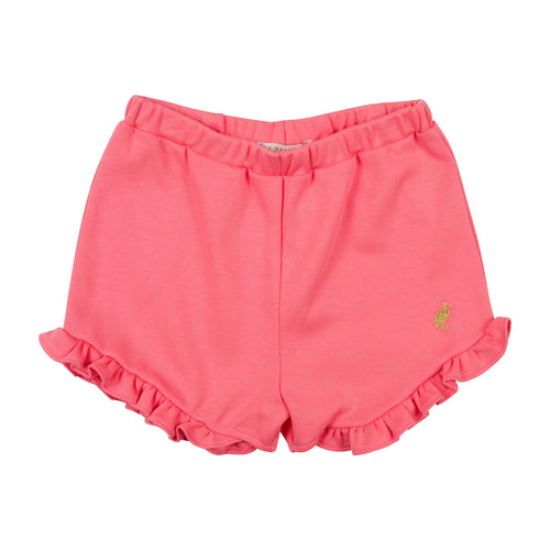 Shelby Anne Shorts - Parrot Cay Coral with Metallic Gold Stork
