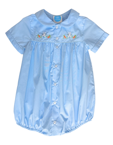 Light Blue Bunny Embroidered Bubble