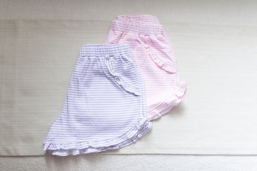 Kinley Ruffled Shorts - Pink Stripe