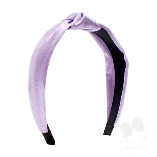 Satin Knot Wrapped Headband - Light Orchid