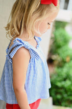 Load image into Gallery viewer, Tie Top - Blue Gingham