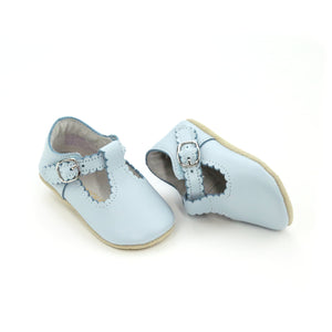Elodie Scalloped T-Strap Mary Jane - Light Blue