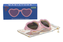 Load image into Gallery viewer, Polarized Heart Sunglasses - Frosted Pink | Purple Mirrored Lens