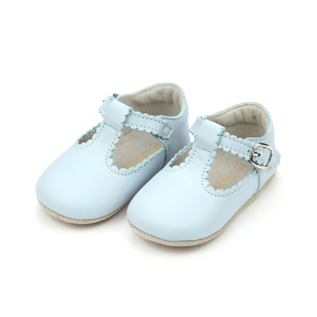 Elodie Scalloped T-Strap Mary Jane - Light Blue
