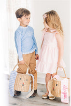 Load image into Gallery viewer, Blue Gingham Bunny Easter Basket