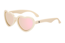 Load image into Gallery viewer, Polarized Heart Sunglasses - Sweet Cream | Rose Gold Mirrored Lens