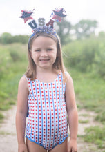 Load image into Gallery viewer, Lottie Little Girl One Piece Swim - Stars and Stripes