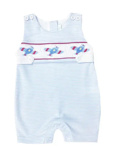 Airplane Smocked Stripe Overall