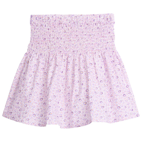 Shirred Circle Skirt - Purple Daisy