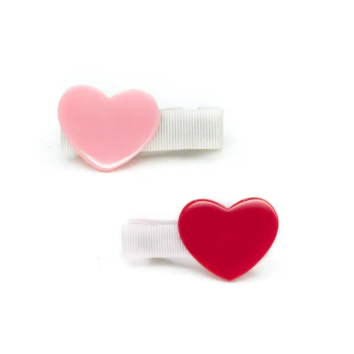 Heart Red/Pink Hair Clips