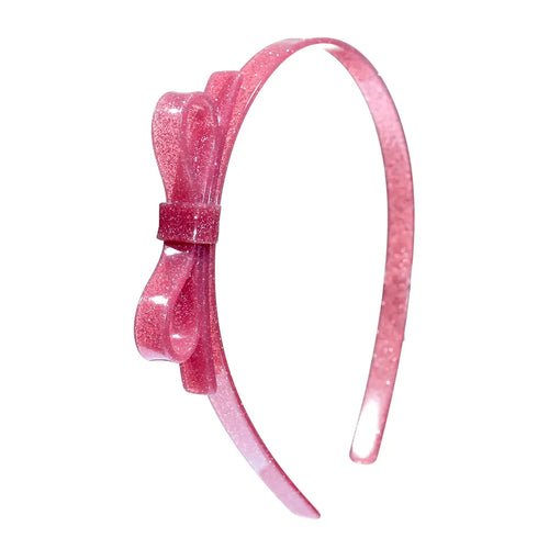 Thin Bow Headband - Vintage Pink