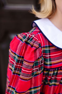 Long Sleeve Maerin Fitz Frock Society Prep Plaid With Worth Avenue White And Nantucket Navy