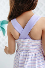 Load image into Gallery viewer, Reagan Romper - Lauderdale Lavender &amp; Palm Beach Pink Stripe with Lauderdale Lavender