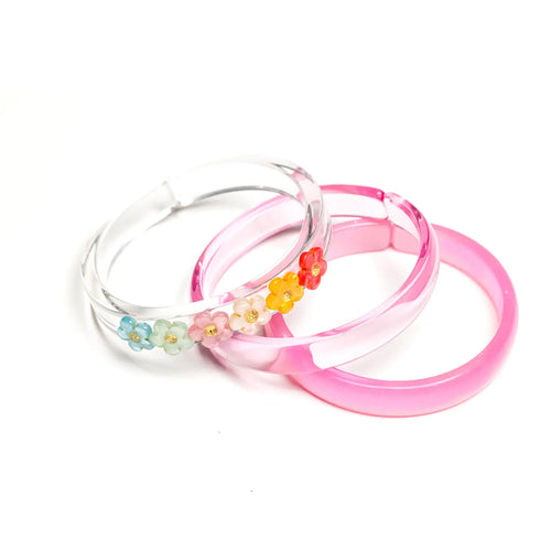 Pearl Colors Flowers & Pink Bangles