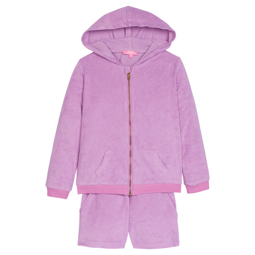 Hoodie Short Set - Lilac Terry