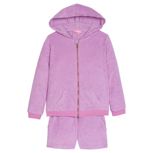Hoodie Short Set - Lilac Terry