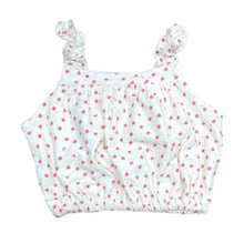 Load image into Gallery viewer, Ruffle Top - Pink Daisy Eyelet