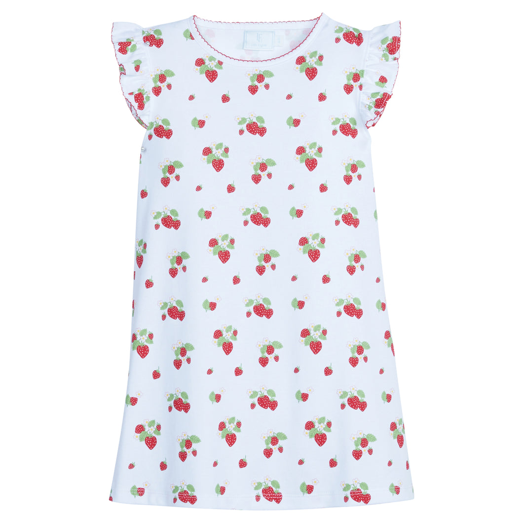 Angel Sleeve Dress - Strawberries