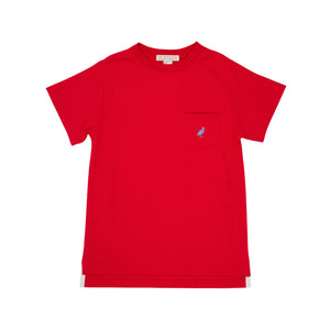 Carter Crewneck - Richmond Red with Park City Periwinkle Stork
