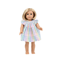 Load image into Gallery viewer, Dolly Angel Sleeve Sandy Smocked Dress - Colored Pens Plaid with Worth Avenue White