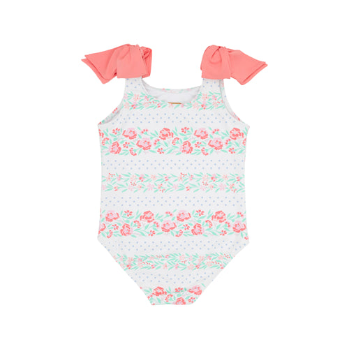 Edisto Beach Bathing Suit - Gasparilla Garlands with Parrot Cay Coral