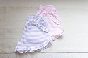Kinley Ruffled Shorts - Lavender Stripe