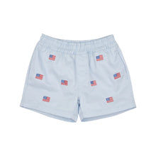 Load image into Gallery viewer, Critter Sheffield Shorts - Buckhead Blue &amp; American Flag Embroidery