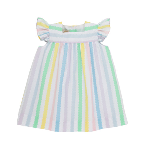 Rosemary Ruffle Dress -Wellington Wiggle Stripe