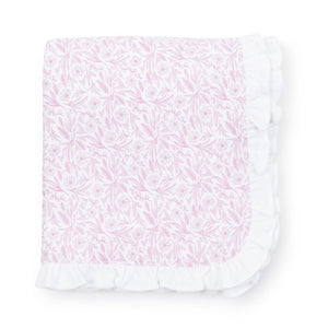 Pretty Pink Blooms Ruffled Blanket