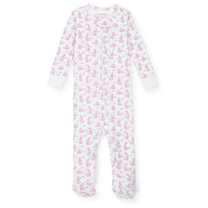 Parker Zipper Pajama - Bunny Hop Pink