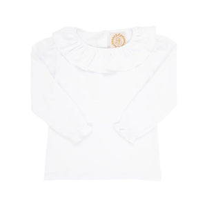 Long Sleeve Ramona Ruffle Collar Shirt - White