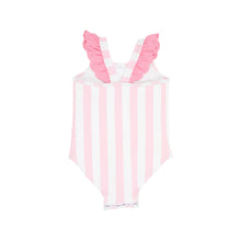 Load image into Gallery viewer, Long Bay Bathing Suit - Caicos Cabana Stripe with Hamptons Hot Pink