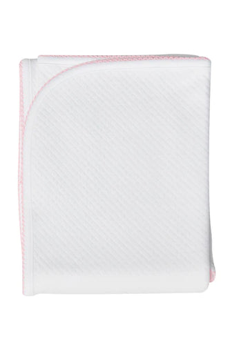 Milano Baby Blanket - Pink Picot Trim