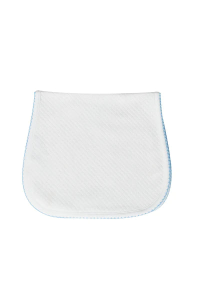 Milano Baby Burp Cloth - Blue Picot Trim