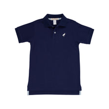 Load image into Gallery viewer, Prim &amp; Proper Polo - Nantucket Navy with Multicolor Stork