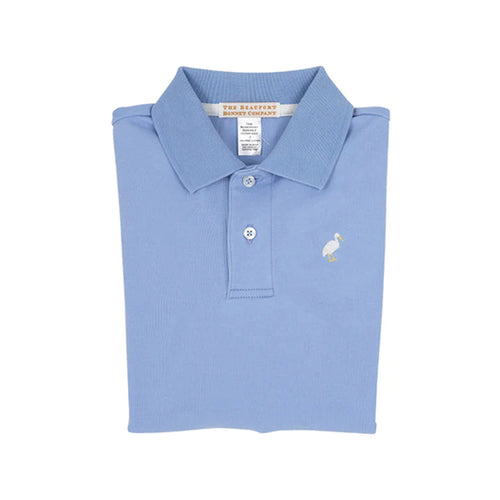 Prim and Proper Polo - Beale Street Blue with Multicolor Stork
