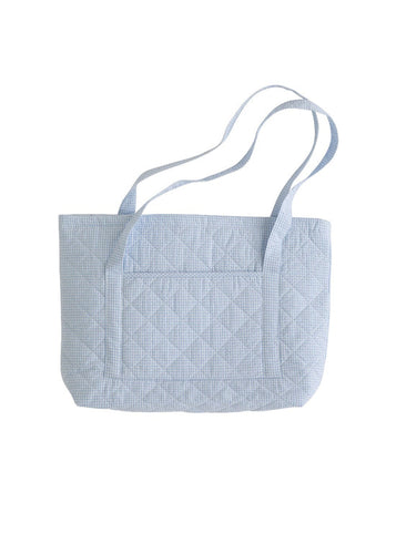 Quilted Tote Bag - Light Blue