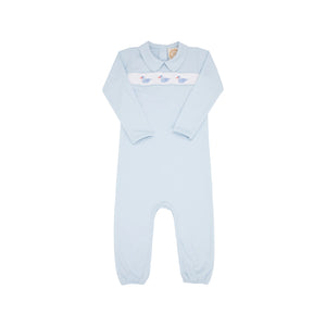 Rigsby Romper - Buckhead Blue with Duck Smocking