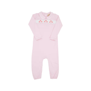 Rigsby Romper - Palm Beach Pink with Flower Smocking