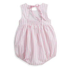 Load image into Gallery viewer, Scalloped Shelby Bubble - Pink Wide Oxford Stripe