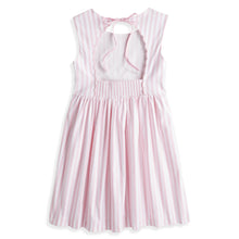 Load image into Gallery viewer, Scalloped Shelby Dress - Pink Wide Oxford Stripe