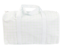 Load image into Gallery viewer, The Duffle Bag - Blue/Green Windowpane