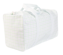 Load image into Gallery viewer, The Duffle Bag - Blue/Green Windowpane