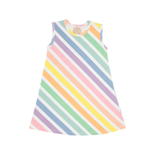 Sleeveless Polly Play Dress - Rainbow Rollerskate Stripe