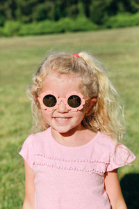 Polarized Flower Sunglasses - Peachy Keen | Rose Gold Mirrored Lens