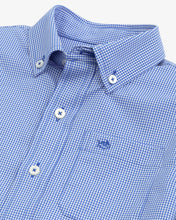 Load image into Gallery viewer, Mini Gingham Intercoastal Button Down Shirt - Cobalt Blue