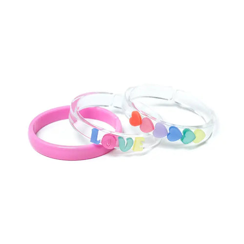 Love & Hearts Pastel Pearlized Bangles