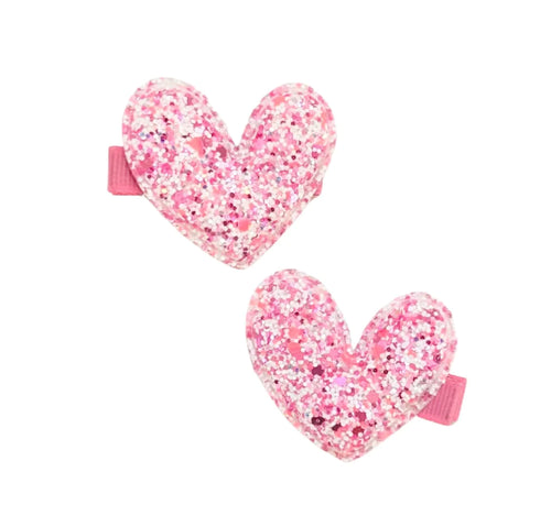 Candy Glitter Party Hearts Clip Set