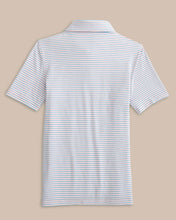 Load image into Gallery viewer, Ryder Heather Halls Stripe Performance Polo - Pale Rosette Pink
