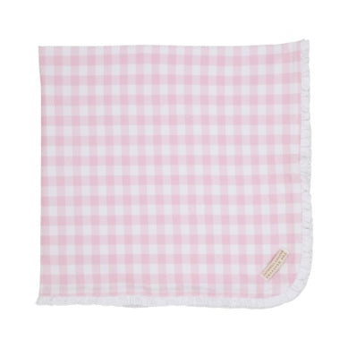 Baby Buggy Blanket - Palm Beach Pink Gingham with Worth Avenue White
